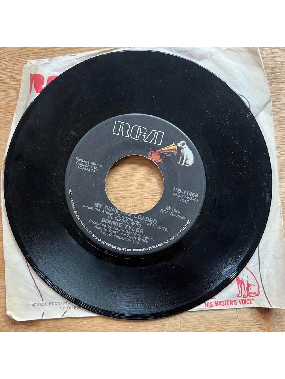 Bonnie Tyler - My Guns are Loaded/Baby I just Love You 45rpm VG+ R15